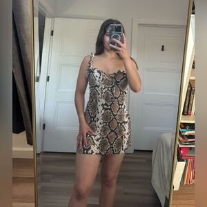 Snake Print Mini Dress